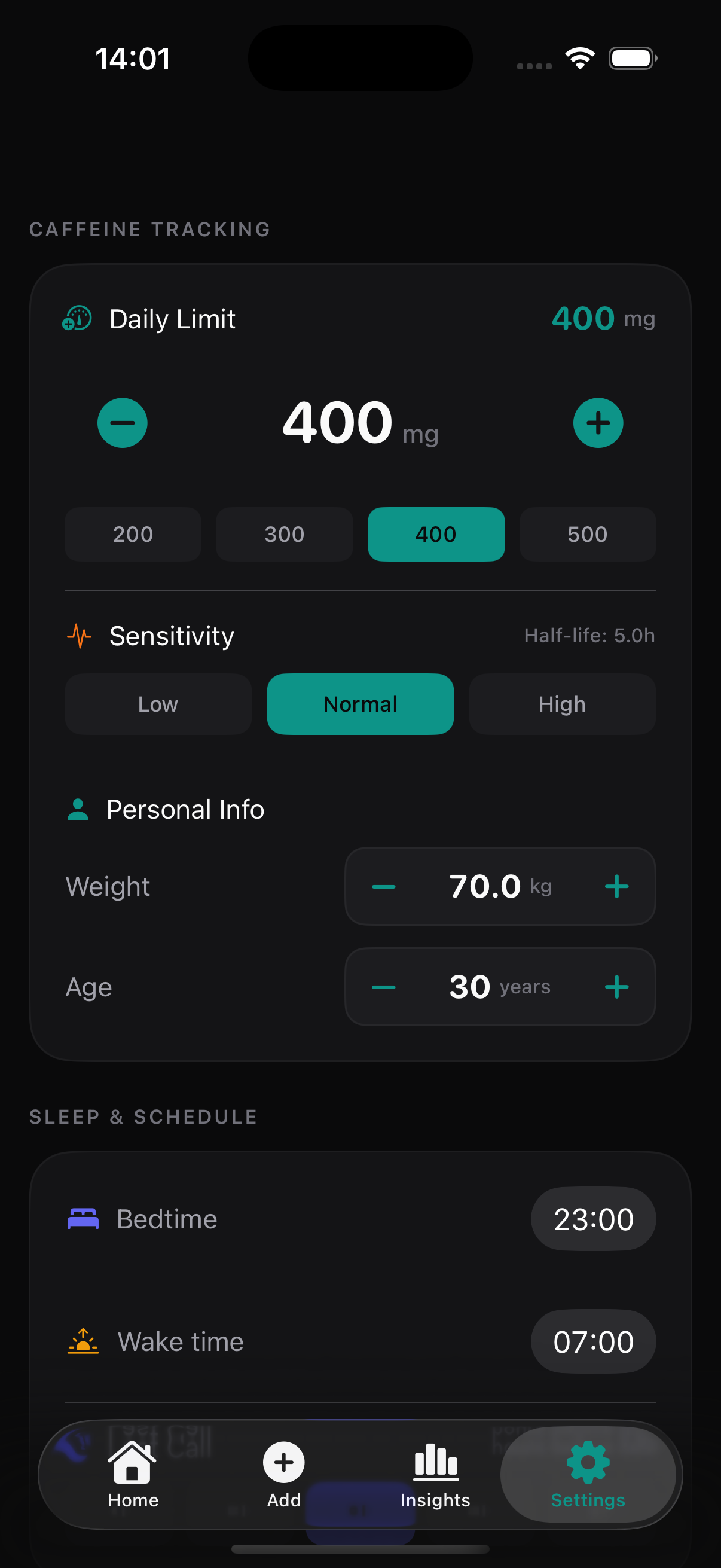 Personalized Settings